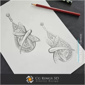 Boceto de Pendientes-Diseño de Joyería