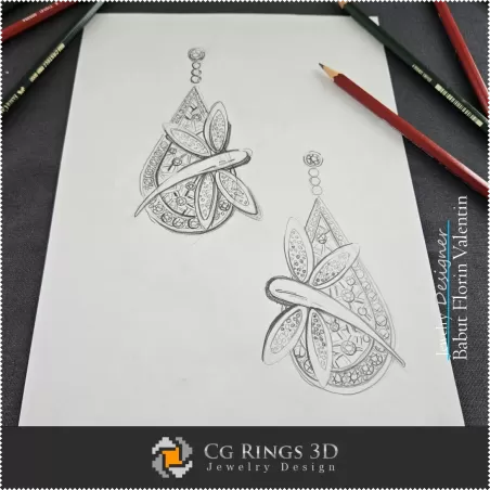 Earrings Sketch-Jewelry Design