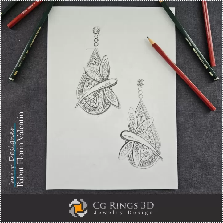 Earrings Sketch-Jewelry Design