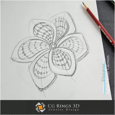 Boceto de broche - Diseño de joyas