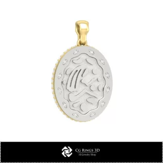 3D Women's Virgo Zodiac Pendant Home, Bijoux 3D CAO, Pendentifs 3D CAO, Pendentifs du Zodiaque 3D