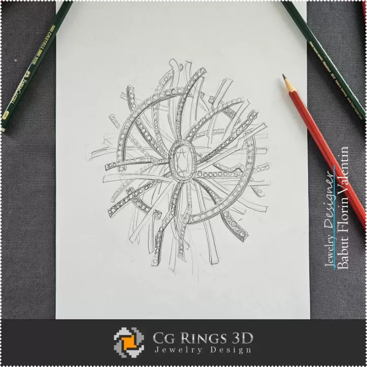 Anhänger-Skizze-Schmuckdesign
