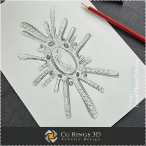 Boceto de Broche - Diseño de Joyas