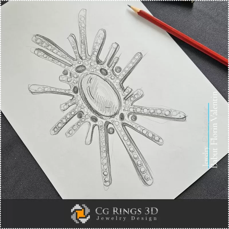 Boceto de Broche - Diseño de Joyas