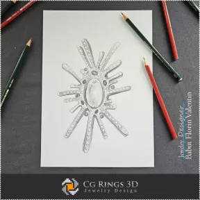 Boceto de Broche - Diseño de Joyas