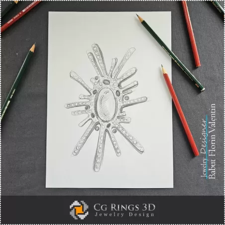 Boceto de Broche - Diseño de Joyas