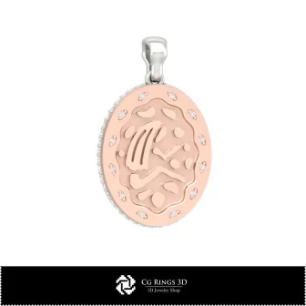 3D Women's Virgo Zodiac Pendant Home, Bijoux 3D CAO, Pendentifs 3D CAO, Pendentifs du Zodiaque 3D