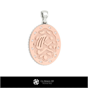 3D Women's Virgo Zodiac Pendant Home,  Jewelry 3D CAD, Pendants 3D CAD , 3D Zodiac Pendants