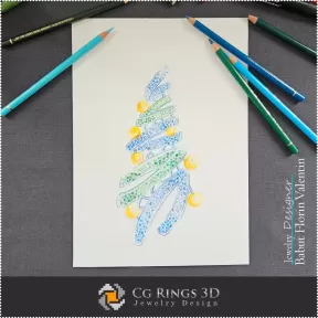 Weihnachtsbaum-Broschen-Skizze