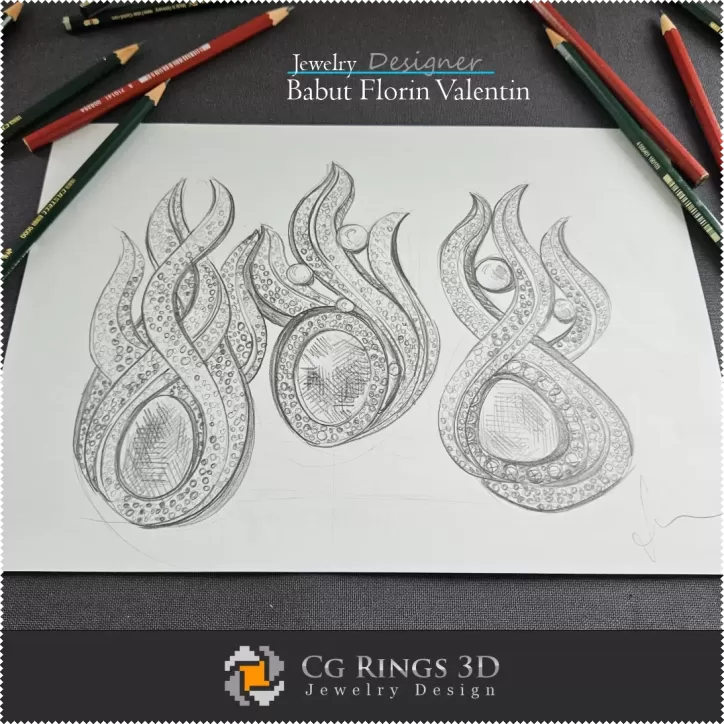 Boceto de broche - Diseño de joyas