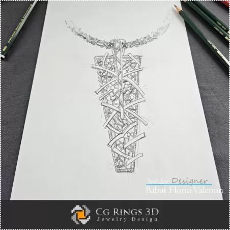 Boceto de colgante-Diseño de joyas