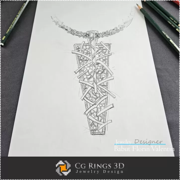 Anhänger-Skizze – Schmuckdesign