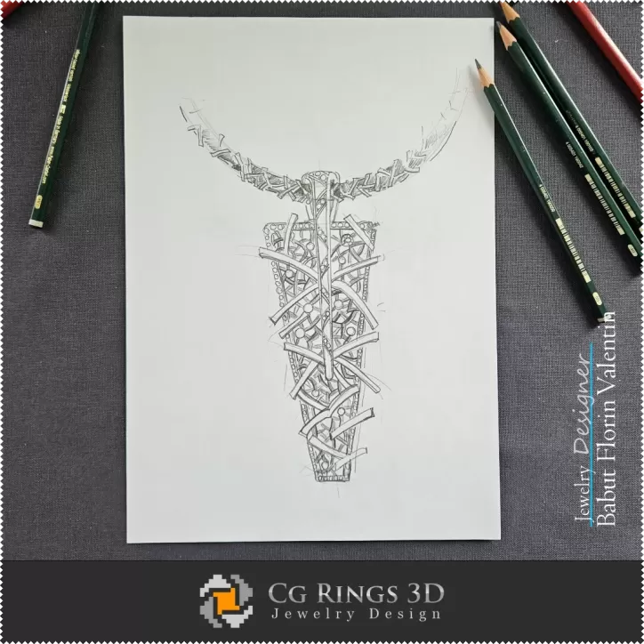 Boceto de colgante-Diseño de joyas