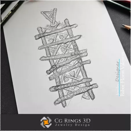 Boceto de Colgante-Diseño de Joyería