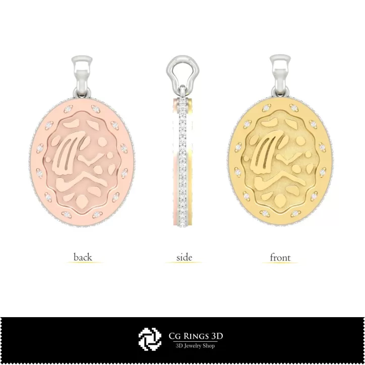 Colgante 3D Zodiacal Virgo para Mujer