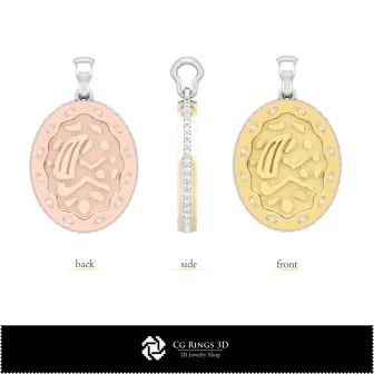 Pendentif Vierge 3D pour femme, bijou 3D CAO, pendentifs CAO 3D, pendentifs zodiacaux 3D