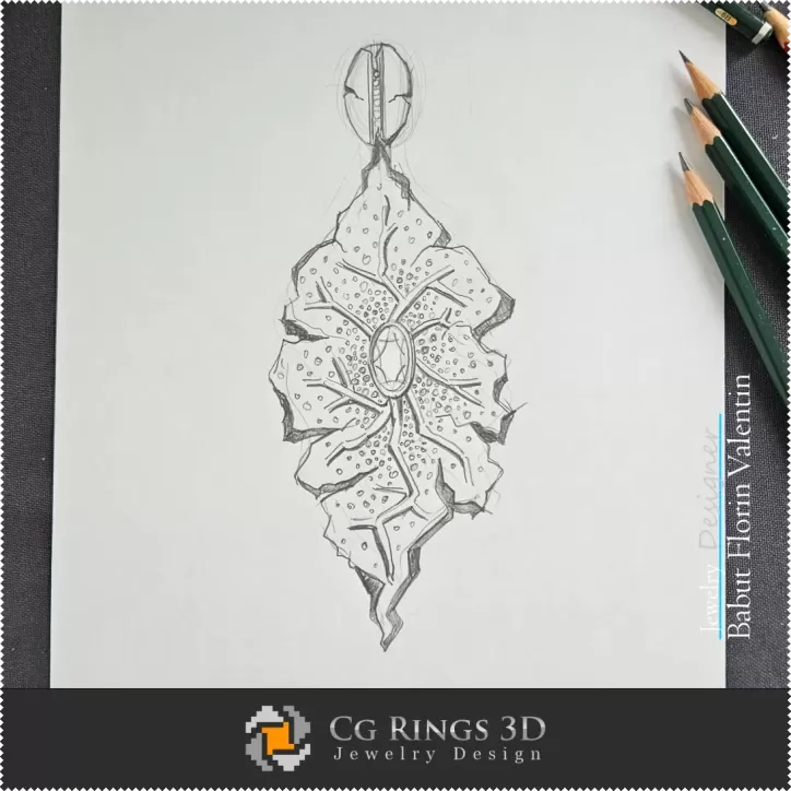 Croquis de Pendentif-Bijoux Design