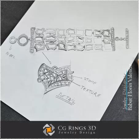 Boceto de pulsera - Diseño de joyas