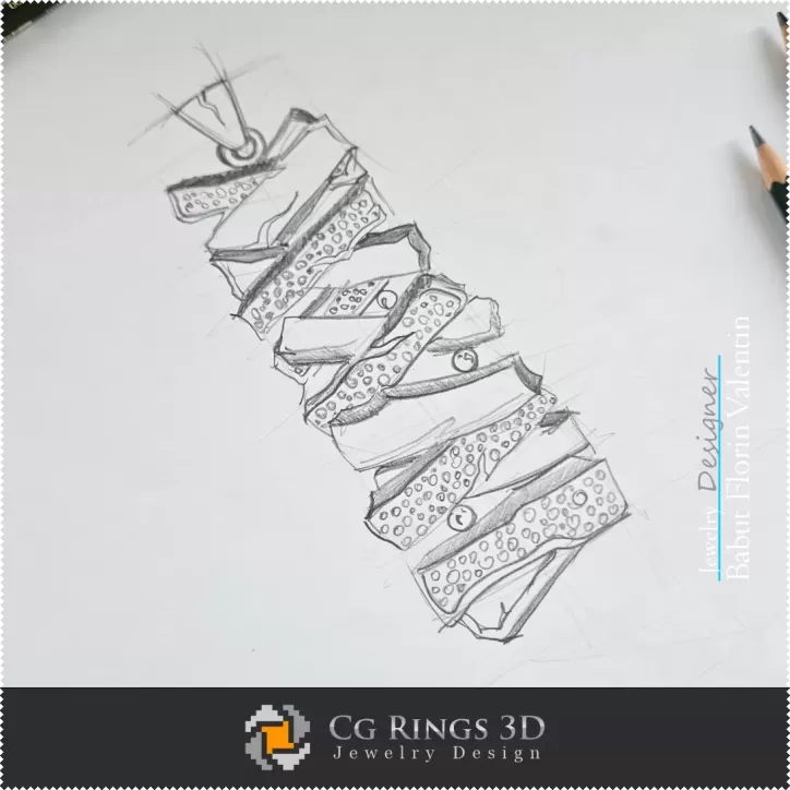 Schizzo di ciondolo - Design di gioielli