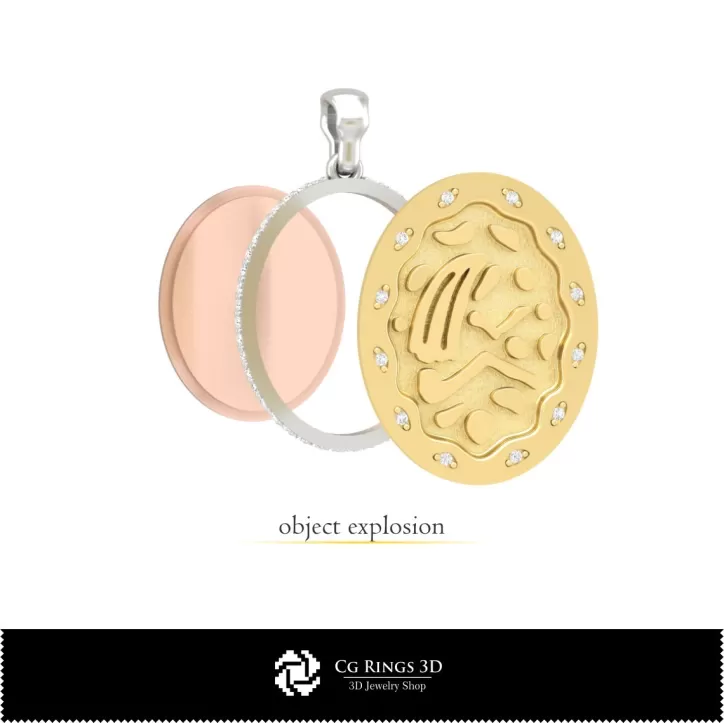 Colgante 3D Zodiacal Virgo para Mujer