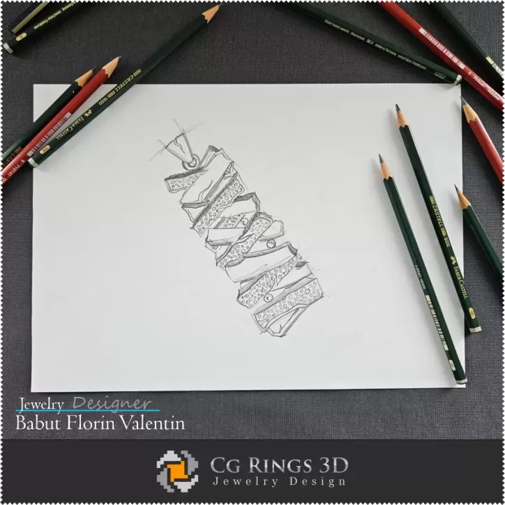 Boceto de colgante - Diseño de joyas