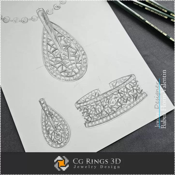 Conjunto de Bocetos de Joyería - Diseño de Joyería Conjunto de Bocetos de Joyería - Diseño de Joyería