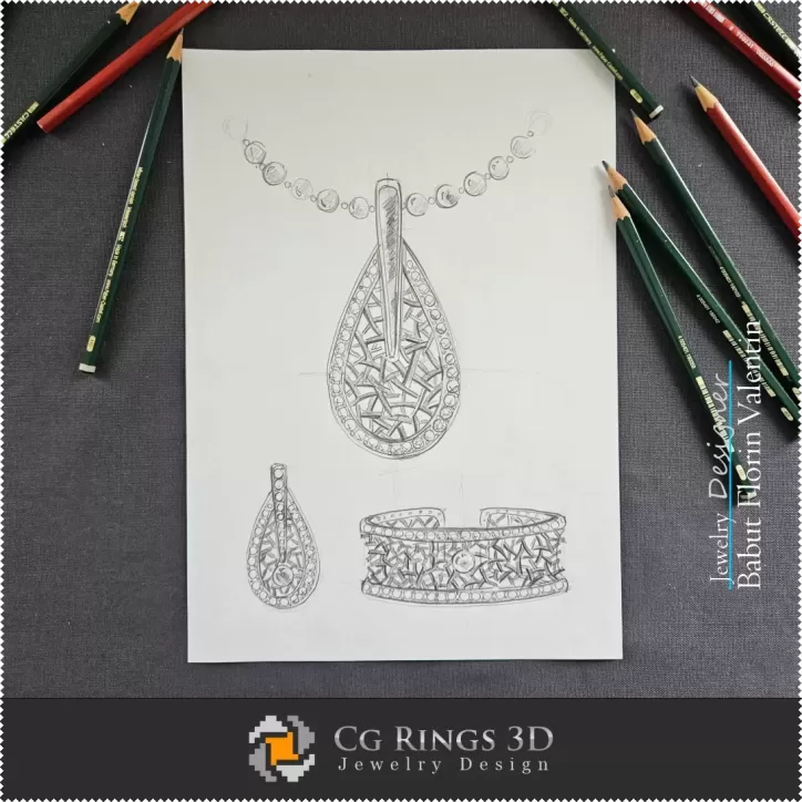 Conjunto de Bocetos de Joyería - Diseño de Joyería Conjunto de Bocetos de Joyería - Diseño de Joyería
