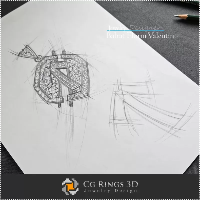 Boceto de Colgante Zodiacal - Diseño de Joyas