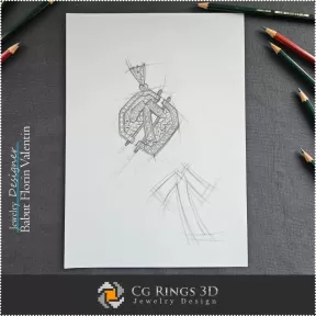 Schizzo Pendente Zodiacale - Design di Gioielli