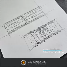 Boceto de Pulsera Zodiacal - Diseño de Joyería