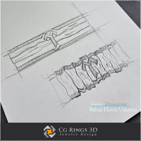 Zodiac Armreif Skizze - Schmuckdesign