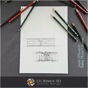 Boceto de Pulsera Zodiacal - Diseño de Joyería