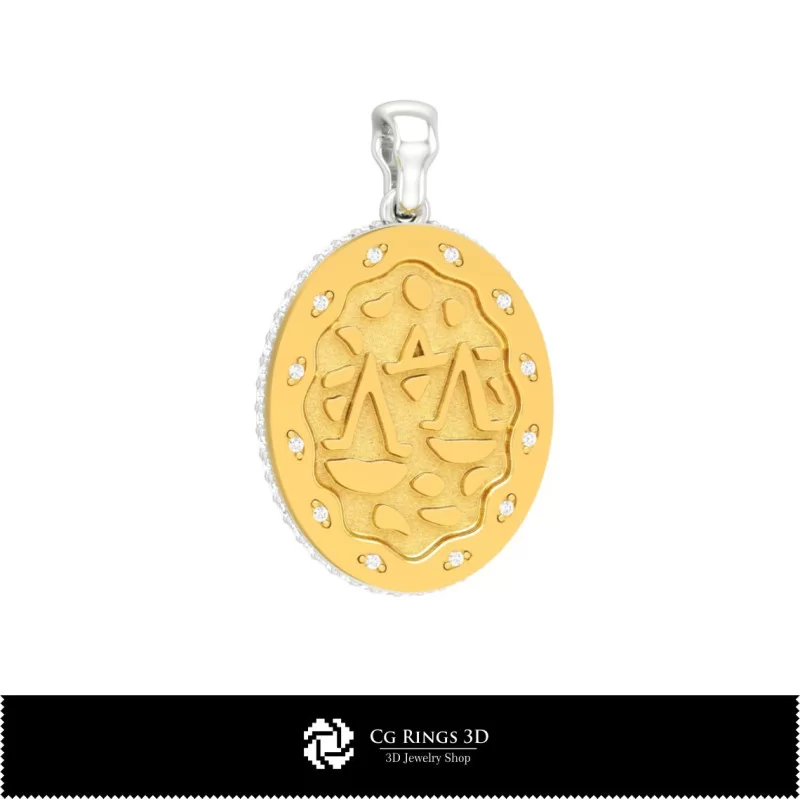 3D Women's Libra Zodiac Pendant Home, Bijoux 3D CAO, Pendentifs 3D CAO, Pendentifs du Zodiaque 3D