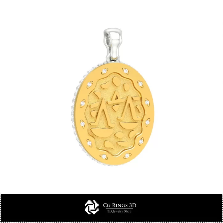 3D Women's Libra Zodiac Pendant