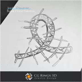 Boceto de Adorno para el Cabello - Diseño de Joyería