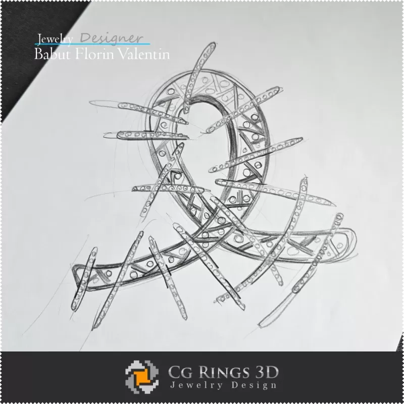 Boceto de Adorno para el Cabello - Diseño de Joyería