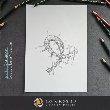 Boceto de Adorno para el Cabello - Diseño de Joyería