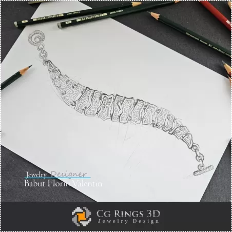 Boceto Pulsera Mihaela - Diseño de Joyería