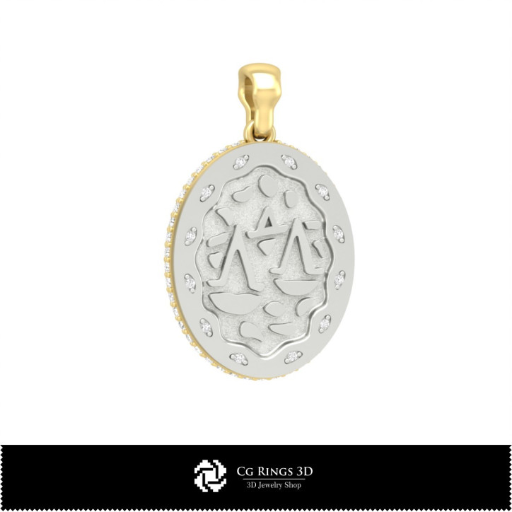 3D Women's Libra Zodiac Pendant