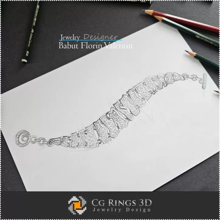 Boceto Pulsera Mihaela - Diseño de Joyería Boceto Pulsera Mihaela - Diseño de Joyería