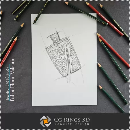 Boceto de colgante - Diseño de joyas