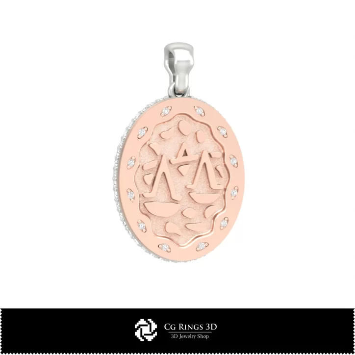 3D Women's Libra Zodiac Pendant