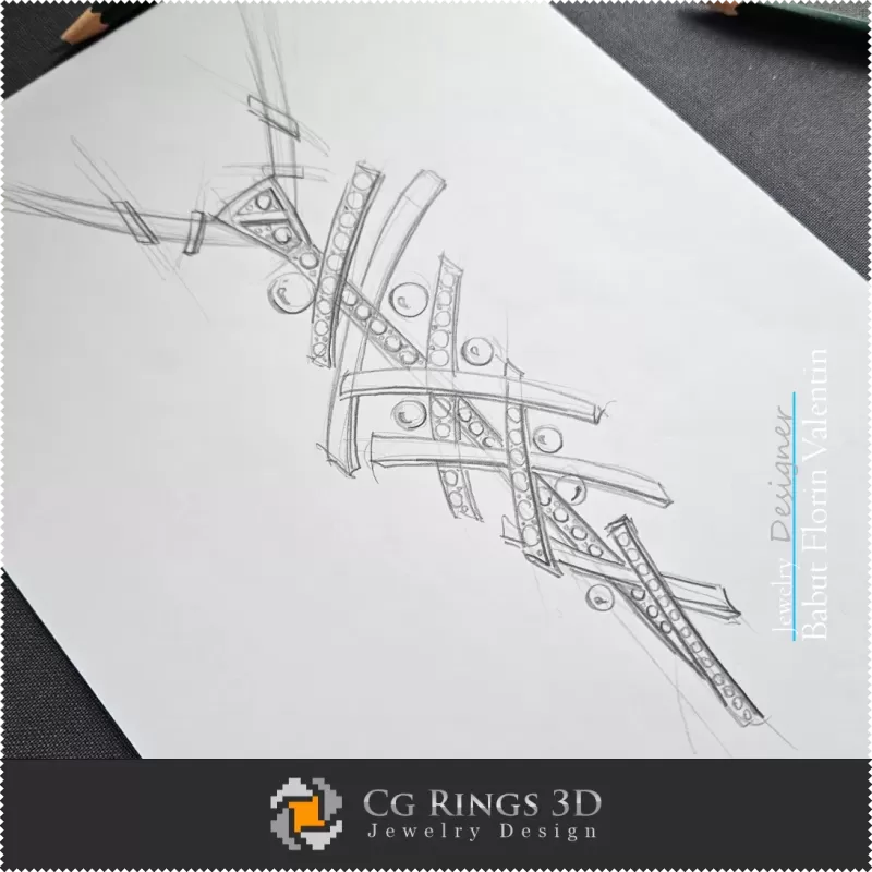 Sketch Pandative Dance - Schmuckdesign