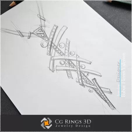 Boceto Pandative Dance - Diseño de Joyería