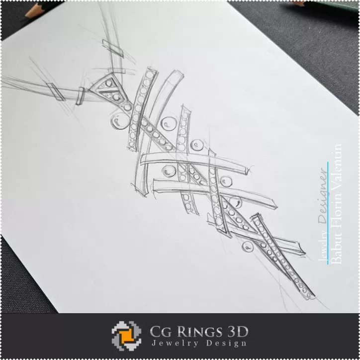 Boceto Pandative Dance - Diseño de Joyería