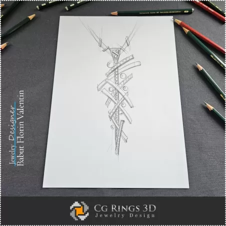 Sketch Pandative Dance - Schmuckdesign