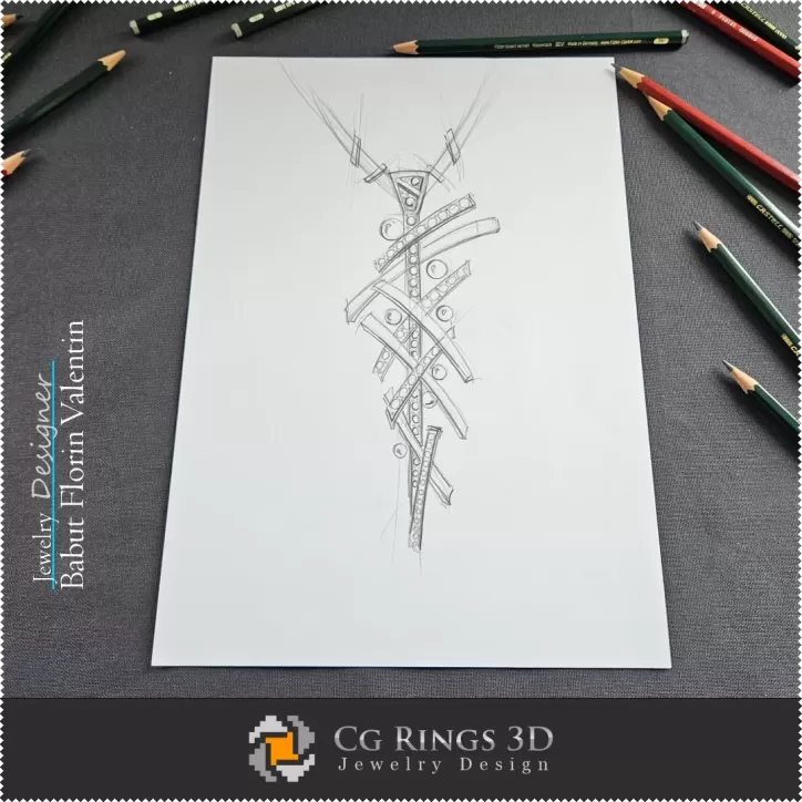 Boceto Pandative Dance - Diseño de Joyería