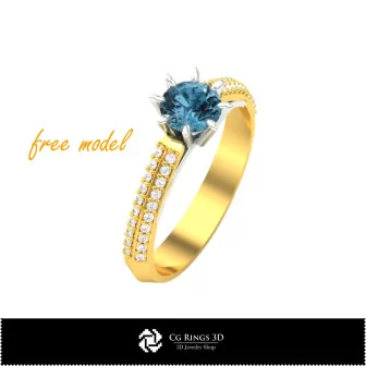 3D CAD Engagement Ring - Free 3D Model Home, Bijuterii 3D , Bijuterii Gratuite 3D, Inele 3D CAD