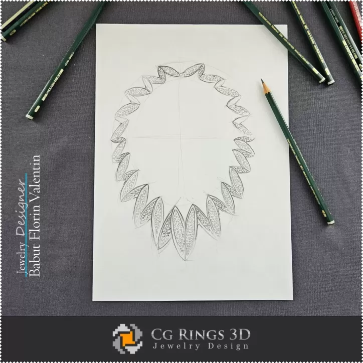 Boceto de Collar-Diseño de Joyería