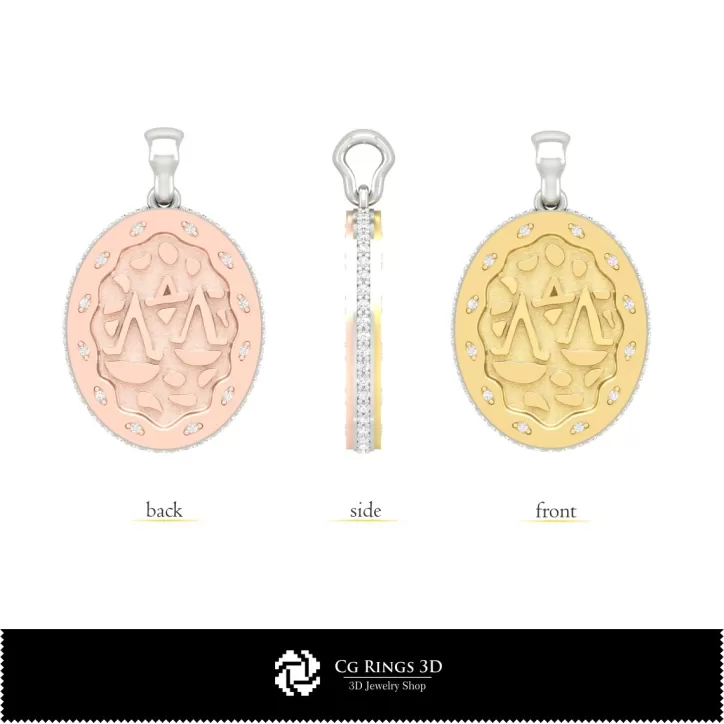 Colgante 3D Signo Libra para Mujer
